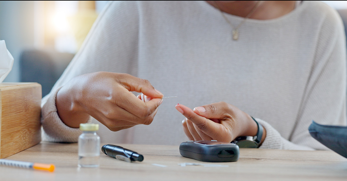 Person preparing insulin injection