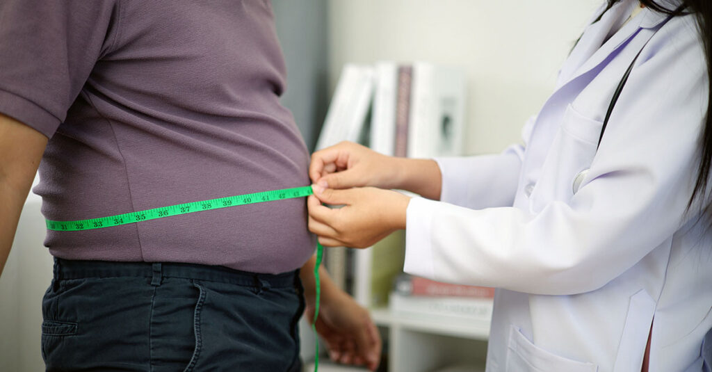 Overweight/Obese person at doctor appointment